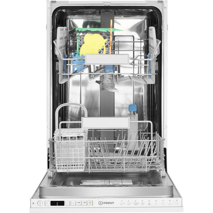 Indesit DSIO3T224EZUK Fully Integrated Slimline Dishwasher - Silver Control Panel with Fixed Door Fixing Kit - A++ Rated