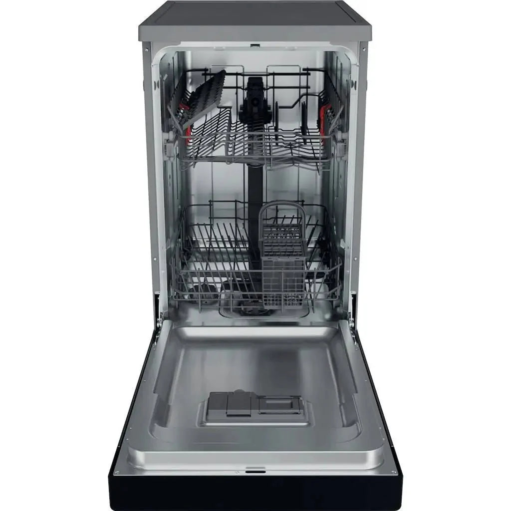 Whirlpool WF9E2B19XUK Slimline 9 Place Setting Freestanding Dishwasher, Stainless steel